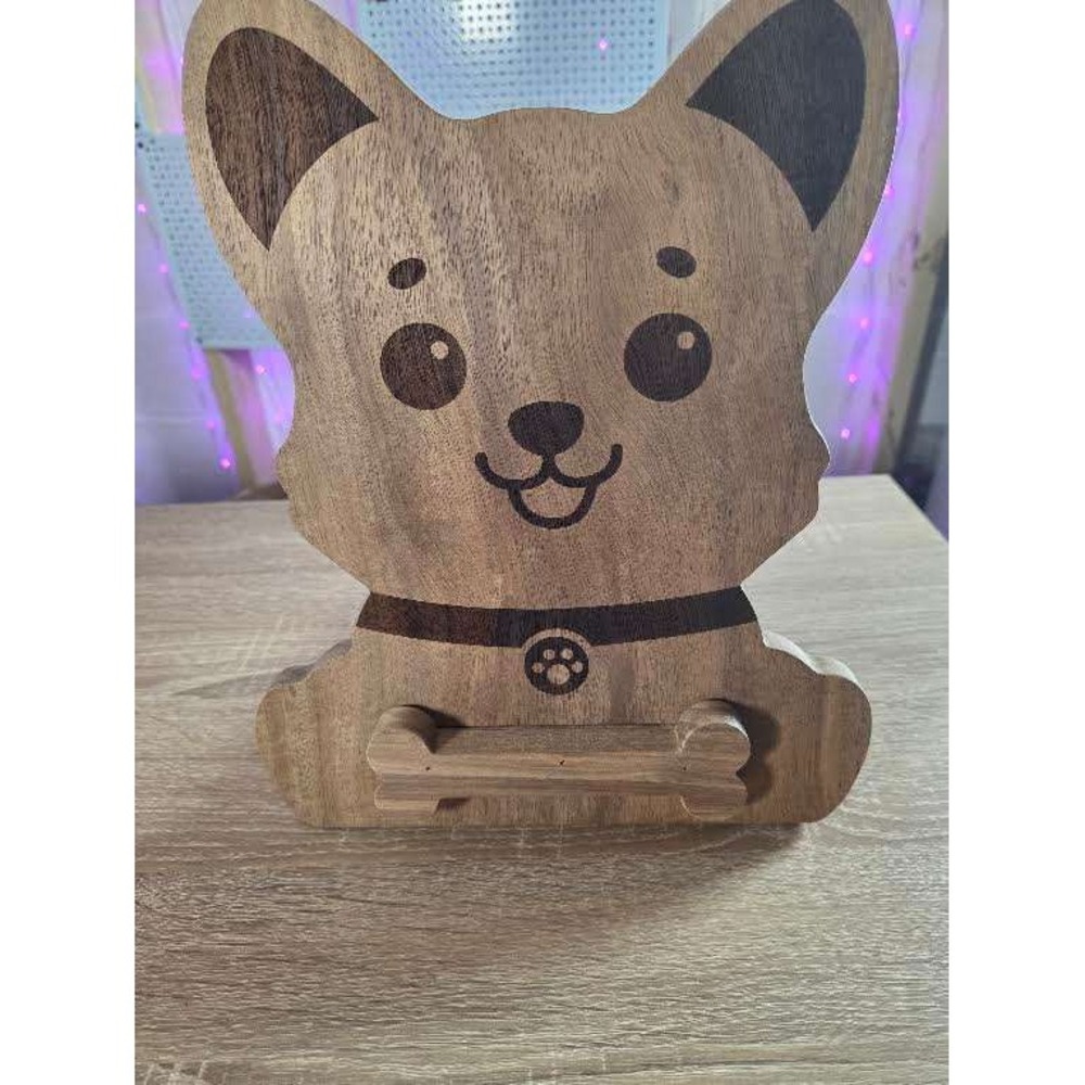 MLOHASING Wooden Dog Tablet Stand Cookbook Holder Frenchie Corgi Desk Accessory